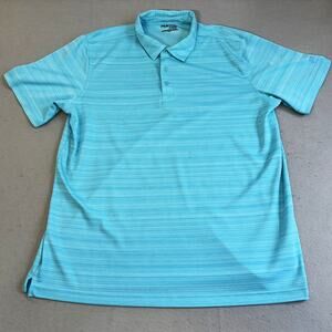 FILA Sport Golf Polo Mens XL Blue Striped Athletic Fit Sportswear Casual Golfing